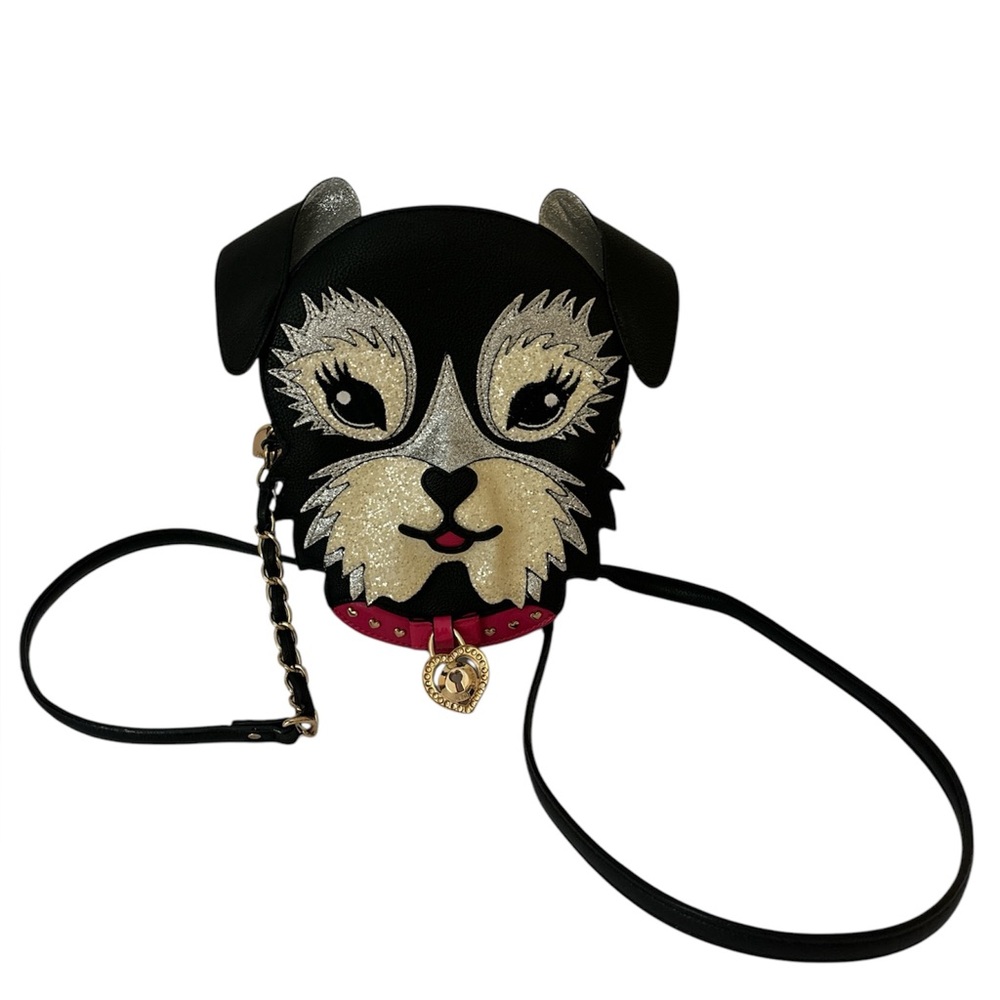 Betsey Johnson Black and Pink Crossbody Bag